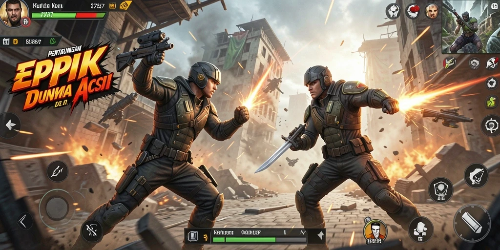 Screenshot gameplay 2757 menampilkan aksi pertarungan yang mendebarkan.