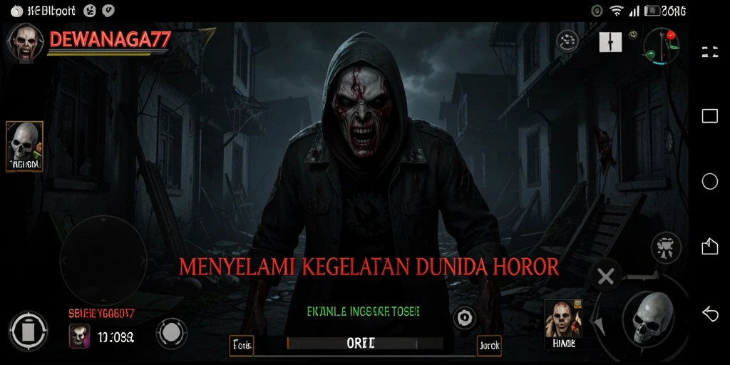 Tampilan gameplay <strong>DEWANAGA77</strong> yang menyeramkan dan mendebarkan.