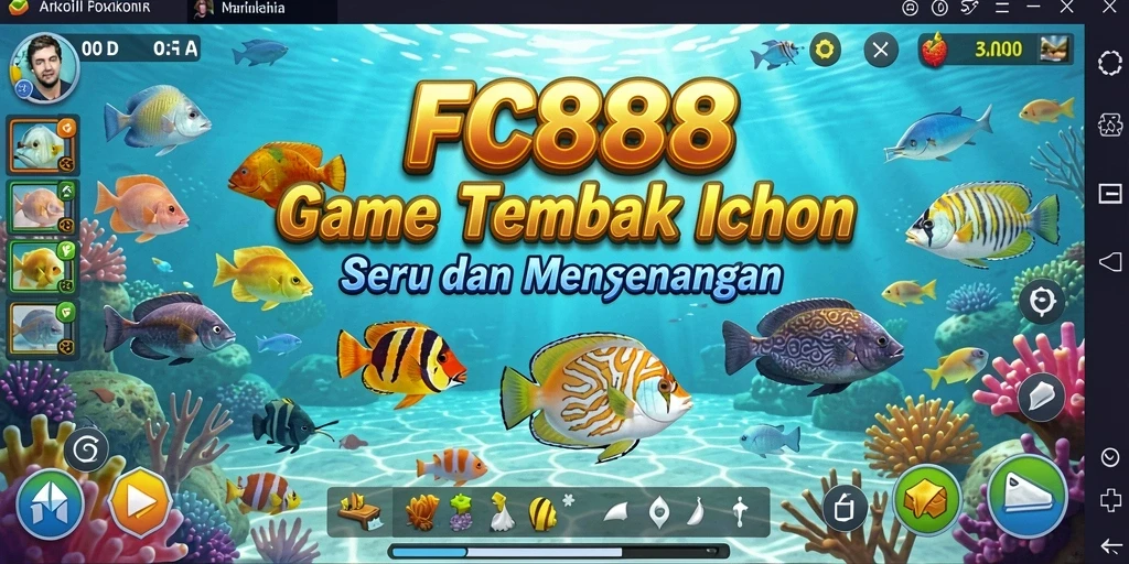 Tampilan gameplay Tembak Ikan yang dinamis dan penuh warna.