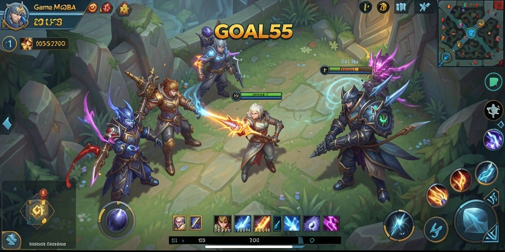 Screenshot gameplay seru dari game MOBA GOAL55.