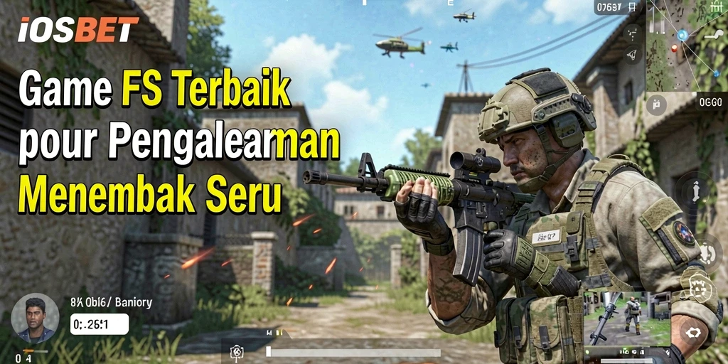 Screenshot utama IOSBET menampilkan aksi mendebarkan dalam gameplay FPS.