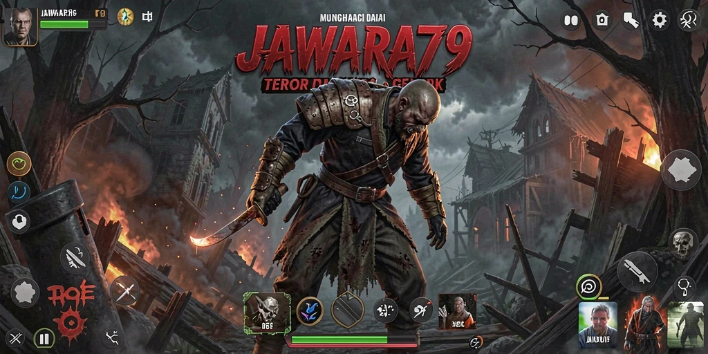 Screenshot gameplay JAWARA79 menampilkan suasana Horror yang mencekam.