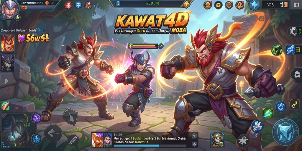 Gameplay seru KAWAT4D dengan karakter unik dan pertarungan tim.