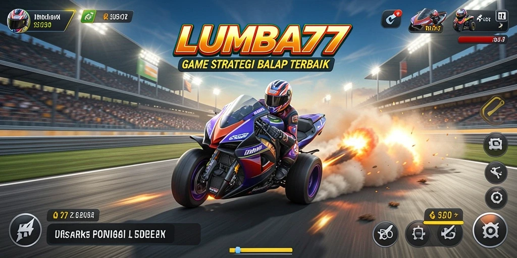 Tampilan gameplay menegangkan dengan berbagai mobil balap.