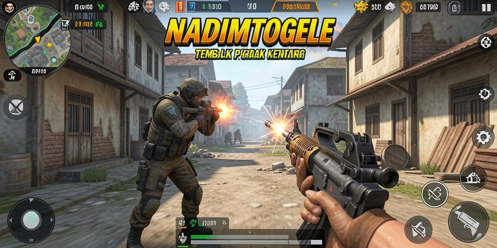 Tampilan gameplay menegangkan dalam NADIMTOGEL saat bertempur.