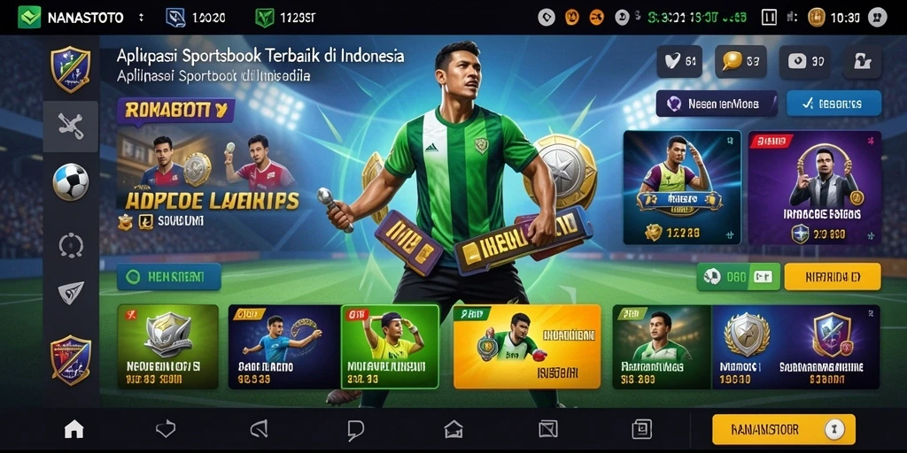 Screenshot NANASTOTO menunjukkan tampilan taruhan olahraga yang dinamis.