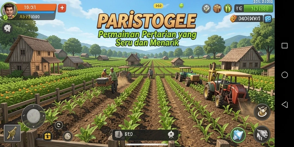 Screenshot utama menunjukkan pengalaman seru gameplay Farming di PARISTOGEL.