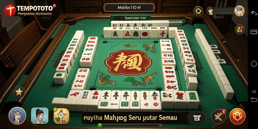Screenshot utama TEMPOTOTO menampilkan gameplay Mahjong yang seru.