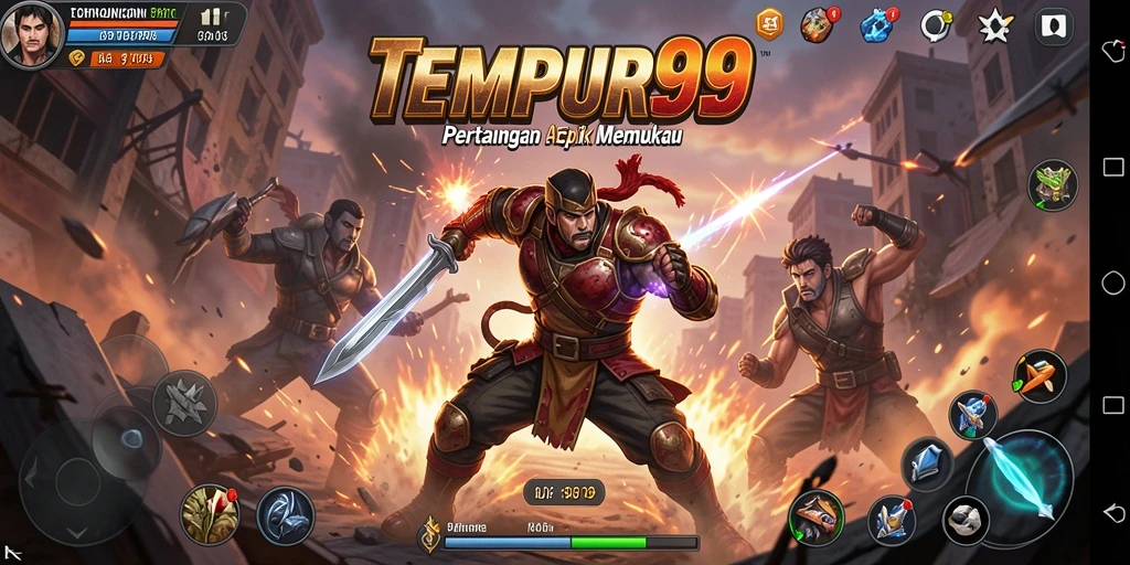 Tampilan seru gameplay Fighting dengan karakter bertarung di arena.