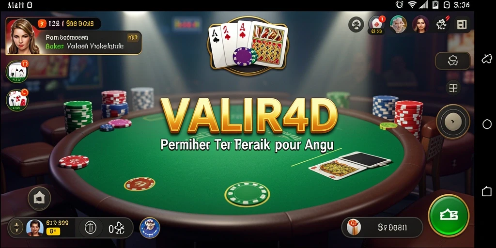 Tampilan gameplay VALIR4D menghadirkan suasana poker yang mendebarkan.