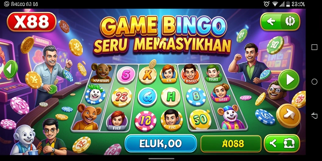 Tampilan gameplay seru Bingo di aplikasi X88.